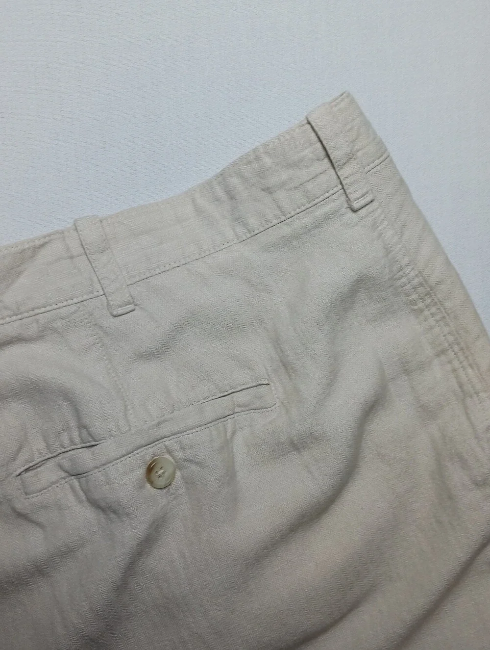 Perry Ellis Mens Linen Blend Chino Shorts Size 50 Beige 11.5